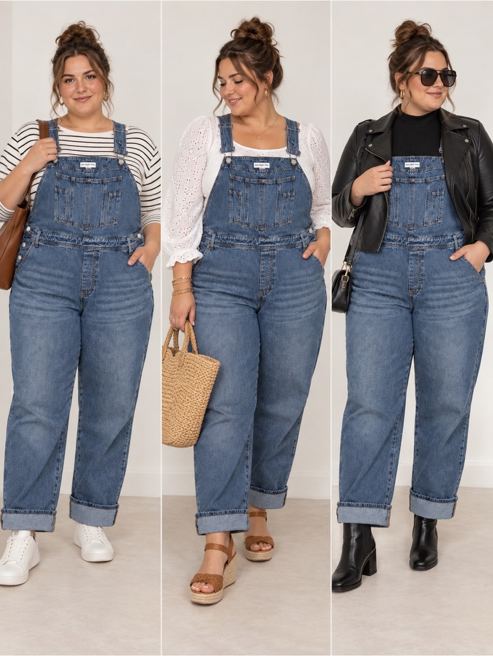 NWT And Now This Plus 2X Cuffed Wide Leg Denim Overalls Macy’s